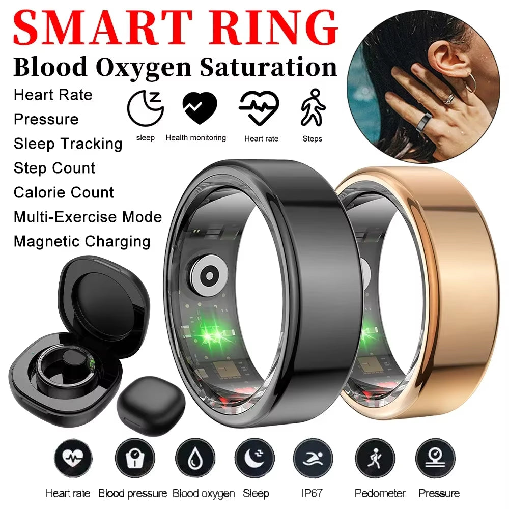 R02 Smart Ring Heart Rate Pressure Blood Oxygen Sleep Monitor 2025 Men Women Waterproof Health Monitor Sport Modes Smart Ring